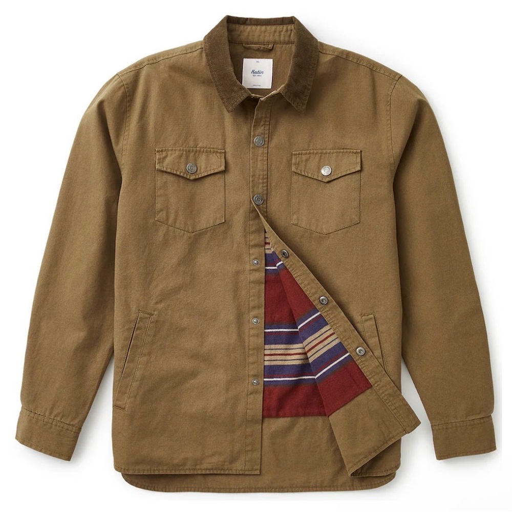 Katin CAMPBELL JACKET Men's Umber Flannel Lined Jacket Sz L -NWOT